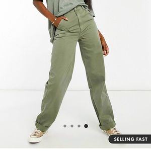 ASOS design tall slouchy chino pants in khaki
